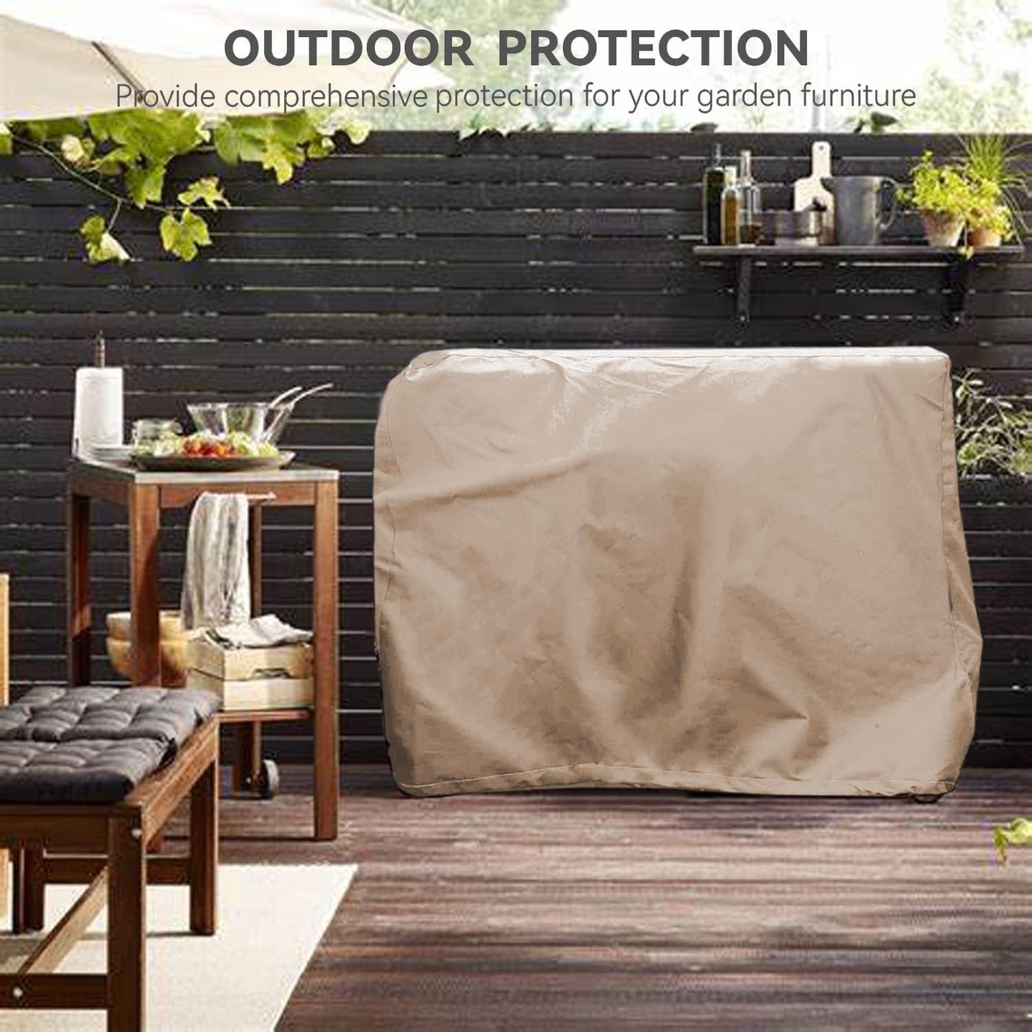 Outdoor Prep Table Cover - Heavy Duty Waterproof Cover for Outdoor Stainless Steel Table,Khaki