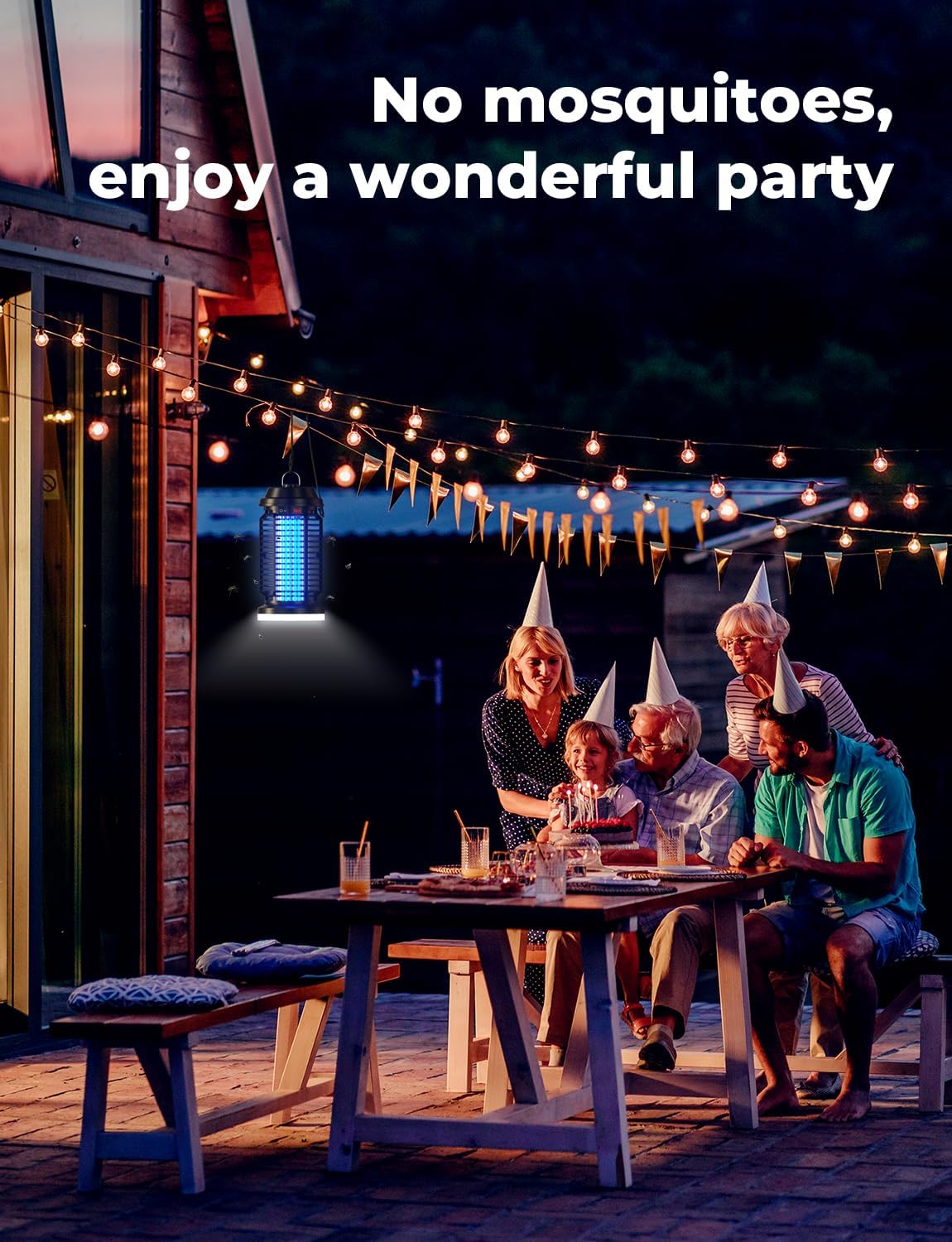 YISSVIC Bug Zapper Outdoor Indoor Waterproof Electric Mosquito Lamp Fly Zapper Killer Effective 4200V Plug in for Home Patio Office Courtyard