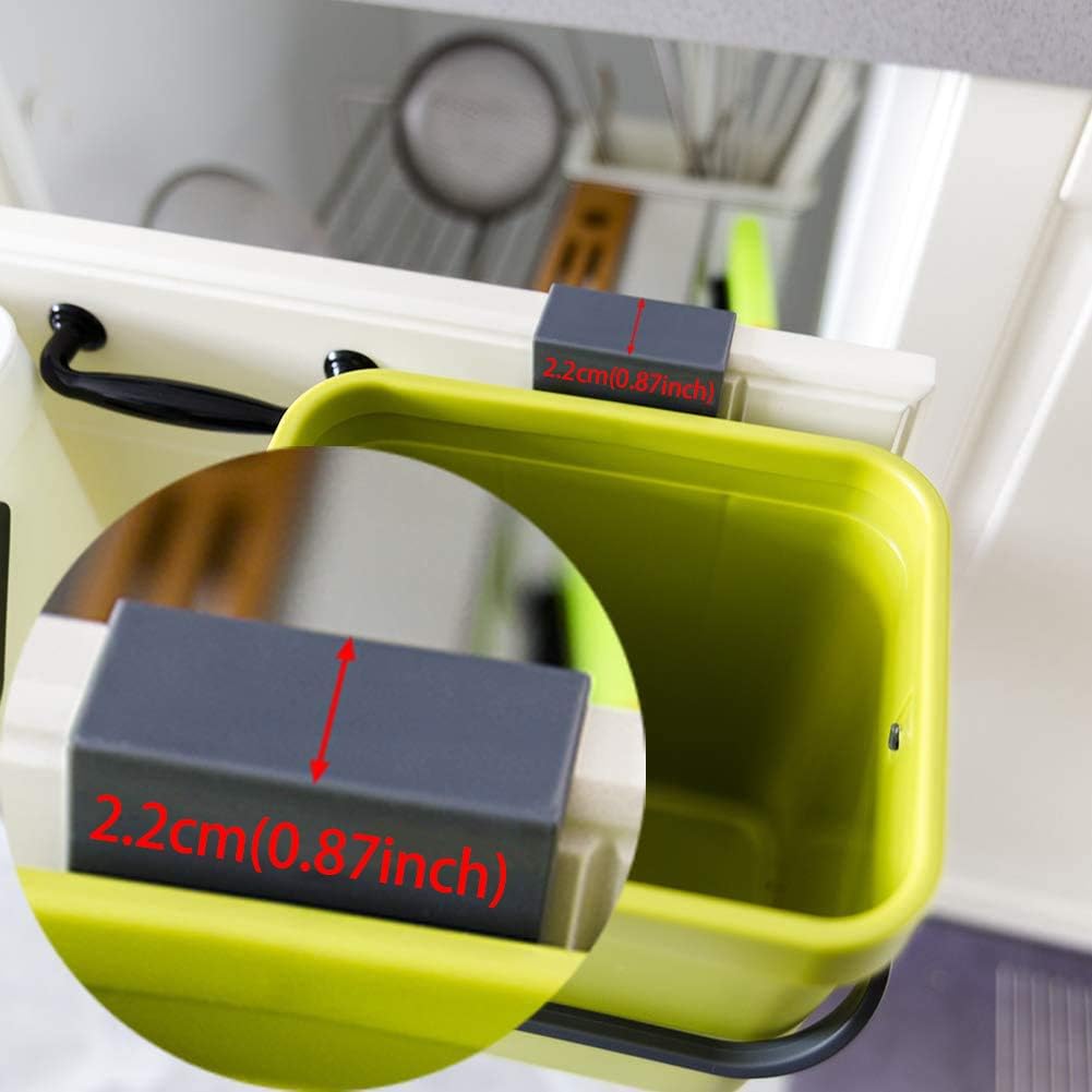 Compost Bin for Kitchen Countertop Under Sink,Bathroom Hanging Small Trash Can with Lid,Mountable Food Waste Bucket,1.3 Gal/5 L Series,Black