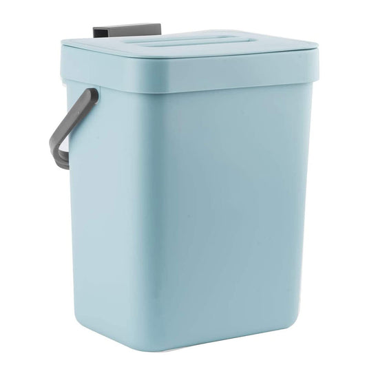 LALASTAR Compost Bin Kitchen, Small Compost Bin for Kitchen, Countertop Compost Bucket with Lid, Odorless Hanging Trash Can for RV/Office/Dog, Mini Food Waste Bin for Countertop, 3L/0.8 Gal, Blue