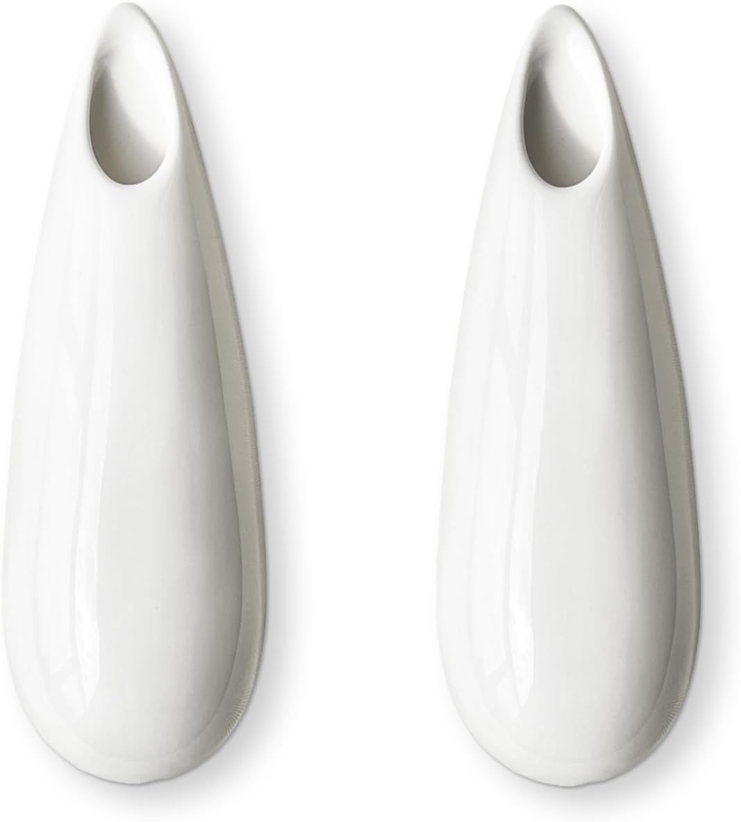 2 Pack White Ceramic Wall Vases,7.9 Inch Wall Hanging Plant Holder,Cubicle Modern Decor Plant Holder Vase for Indoor Plants, Hanging Propagation Flower Pots for Air Vases
