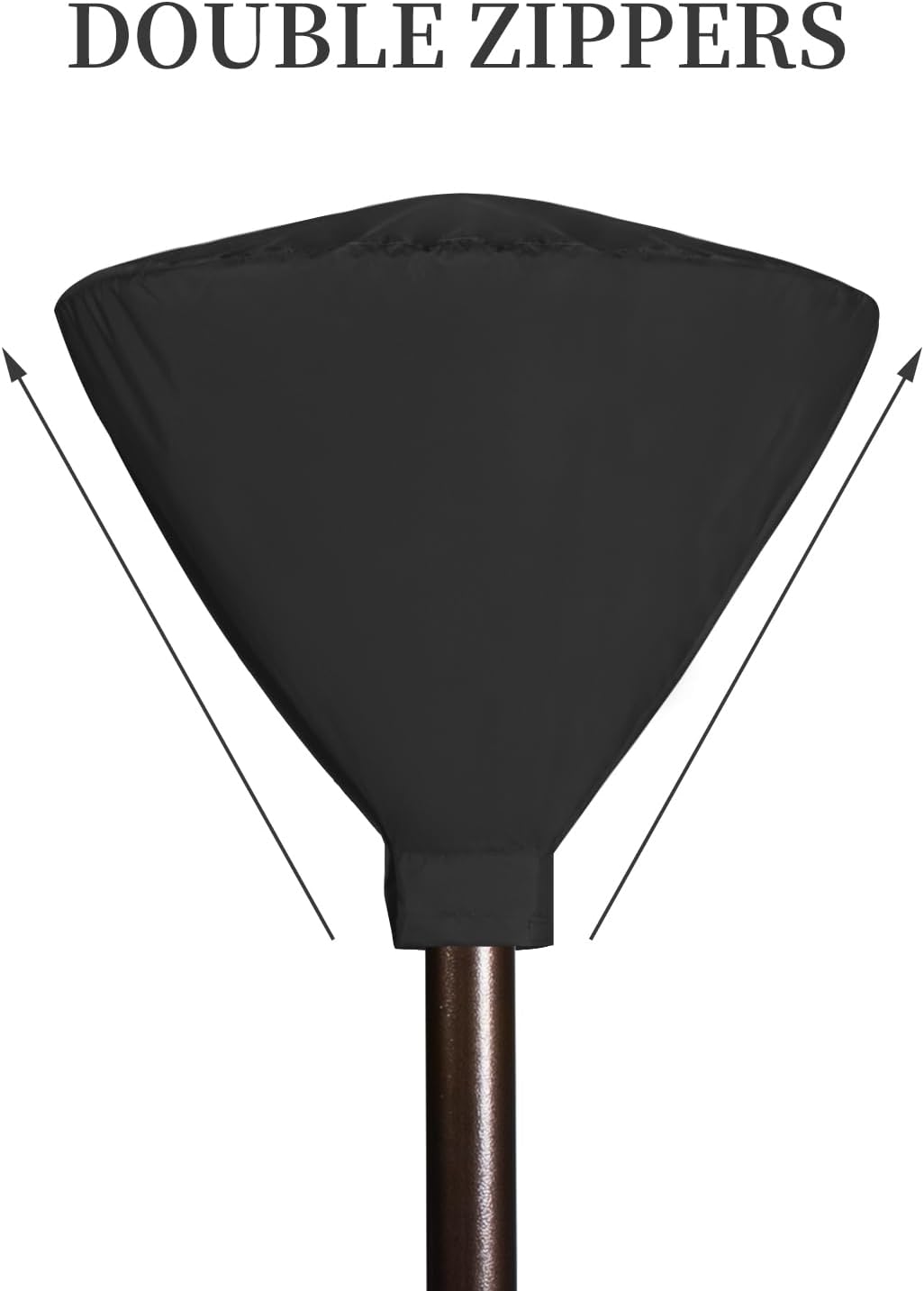 Easy-Going Patio Heater Head Cover with Zipper and Storage Bag, Waterproof Outdoor Round 34" D Heater Cover Top for Standing Heat, Dustproof, UV-Resistant (Top Cover Only, Black)