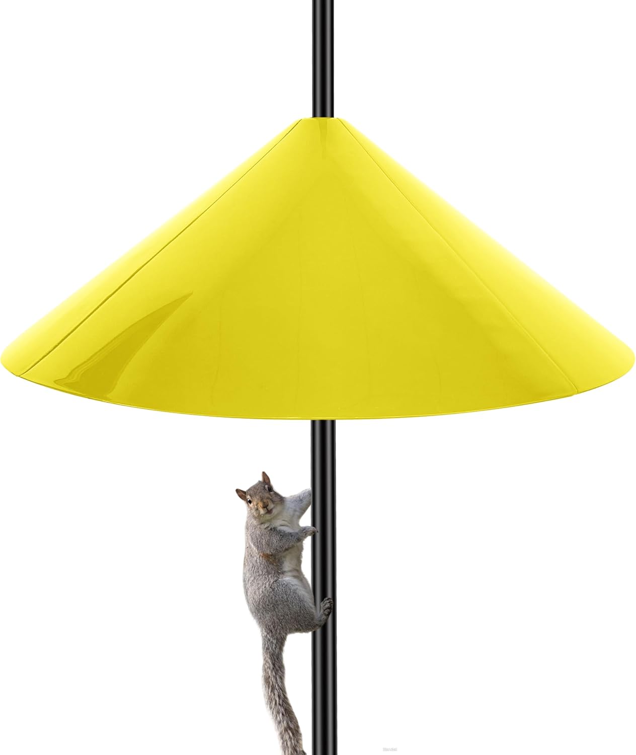 Squirrel Baffle for Bird Feeder Pole, 19-Inch Outdoor Bird Feeder Guard, Squirrel-Proof Birdhouse Baffles, Shepherd's Hook for Outside(Yellow)