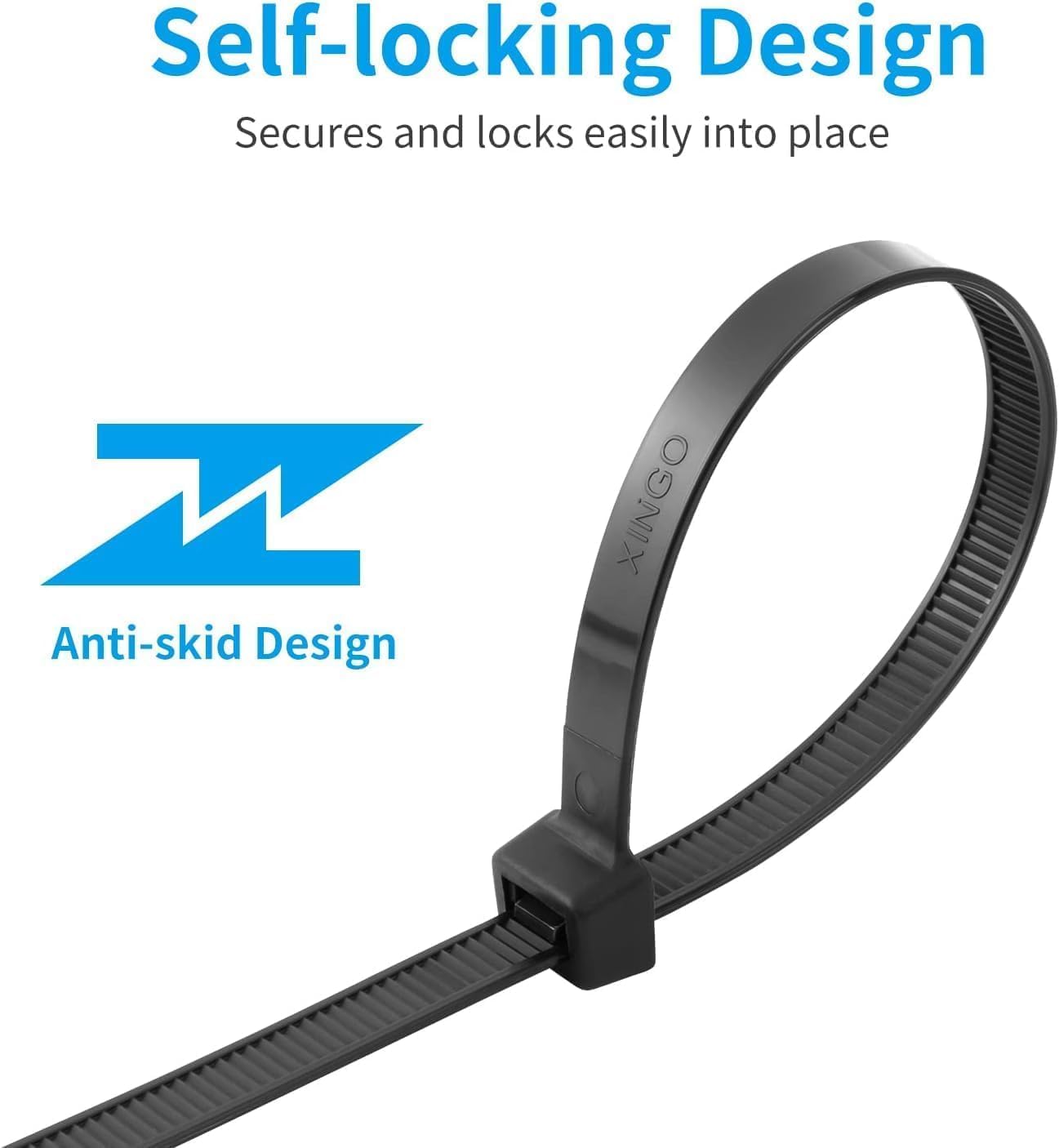 XINGO 12 Garden Green Zip Ties Heavy Duty 100 Pack, 120 LBS Tensile Strength, Premium Nylon Cable Wire Ties, Self-locking Plastic Ties for Indoor and Outdoor Use