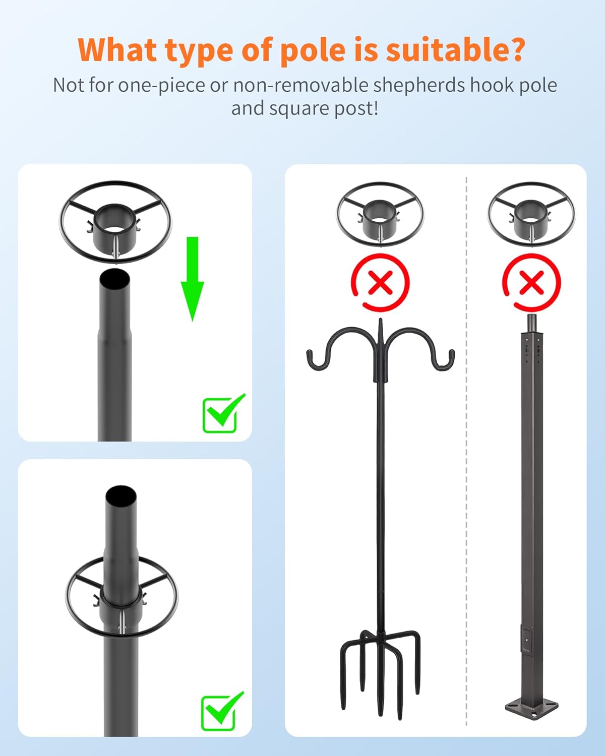 Squirrel Baffle for Bird Feeder Pole - Polycarbonate Bird Feeder Baffle with Stainless Steel Spring for Better Protection, 19 Inch Squirrel Guard for Outside Pole Mount, Metal Buckle