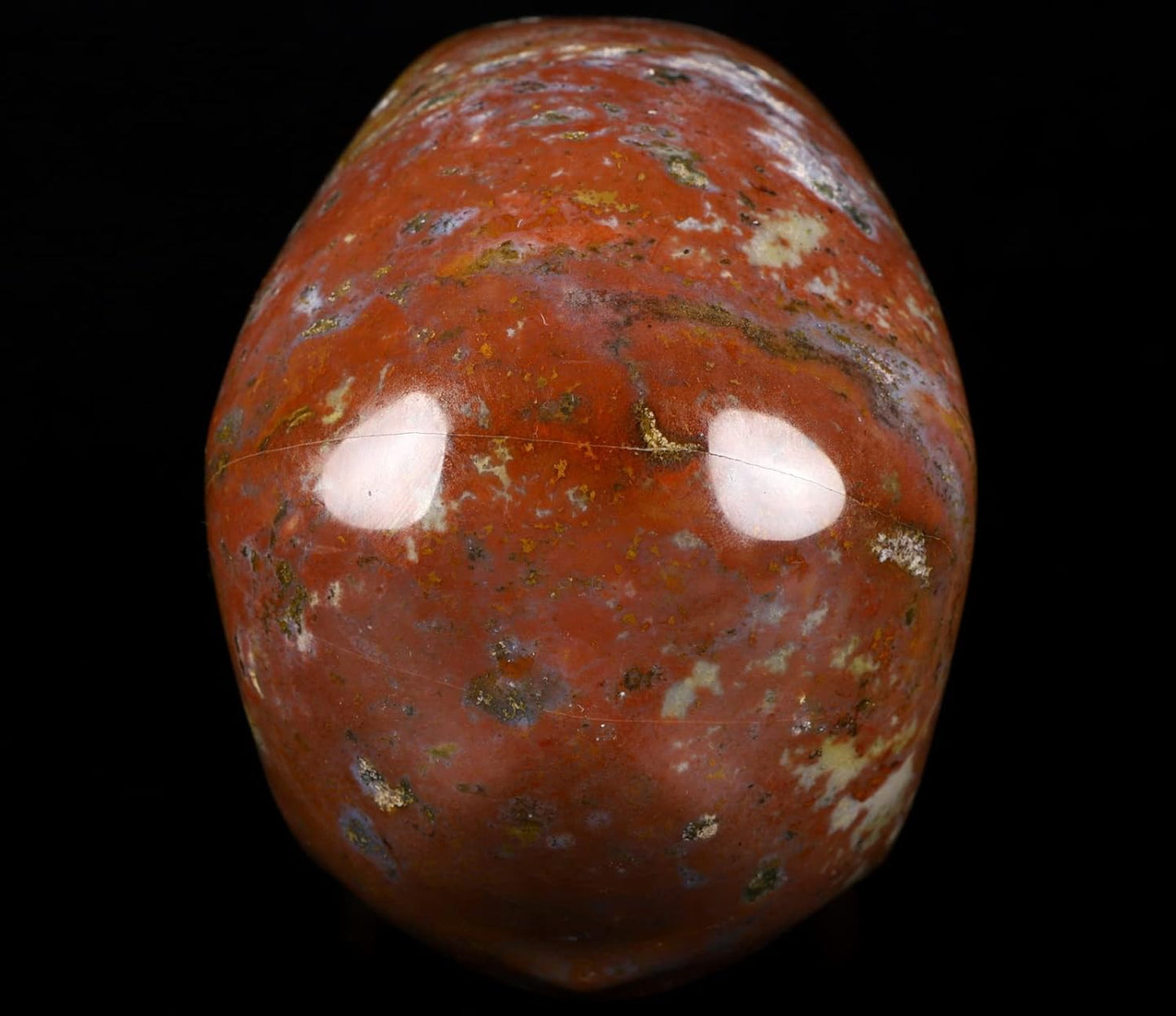 Skullis 5.0" Red Sesame Stone Super Realistic Crystal Skull, Hand Carved Gemstone Fine Art Sculpture, Reiki Healing Stone Statue.1389 Z8