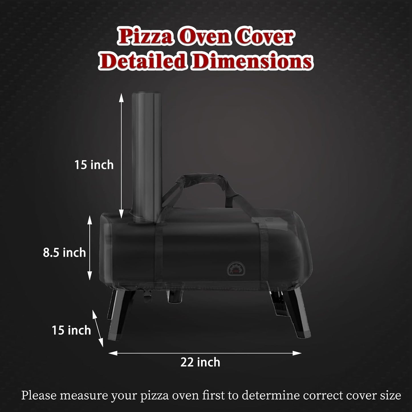 Pizza Oven Cover for Aidpiza Wood Pellet Pizza Oven,Outdoor Heavy Duty Portable Carry Waterproof Gas Pizza Grill Cover and Weather Resistant Oxford Fabric Cover(Black