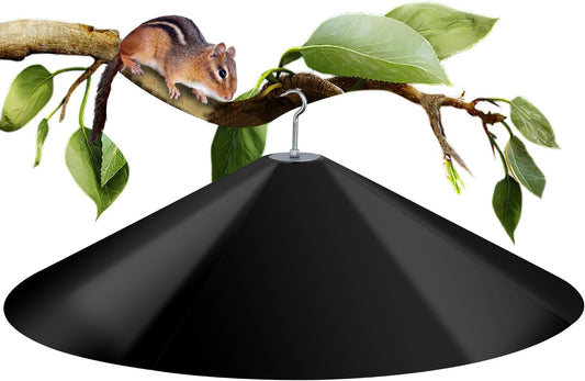 24-inch Large Squirrel Proof Bird Feeders for Outside Hanging,Outdoor Squirrel Baffles for Bird Feeders Pole, Bird House Guard for Outdoor Shepherd’s Hook, Black Color