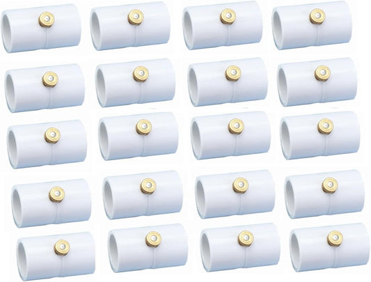 1/2 Inch PVC Coupling with Brass Mist Nozzle PVC Splitter with Brass Misting System Nozzles (Pack of 20)
