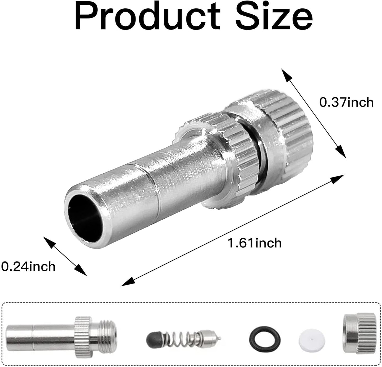 12 Pcs Misting Nozzles, Brass Misting Nozzles High Pressure Anti Drip Cleanable 0.012" / 0.3mm Orific for Outdoor Cooling System
