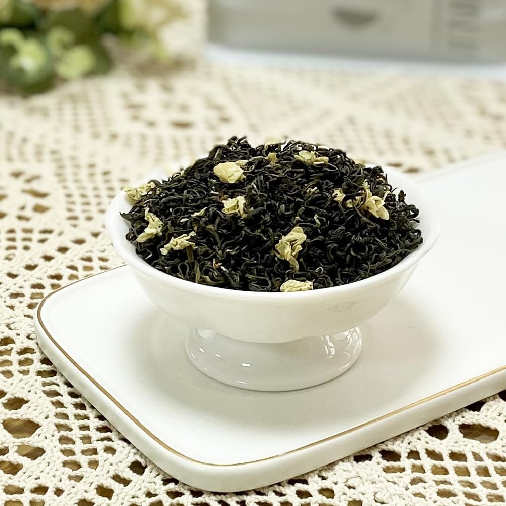 XIEJINJI Jasmine Tea Loose Leaf, 7.1 oz(200g), 100% Pure Natural Jasmine Flower, Traditional Scented Tea Technique, Fragrant Floral Scent, Low Caffeine, Resealable Bag