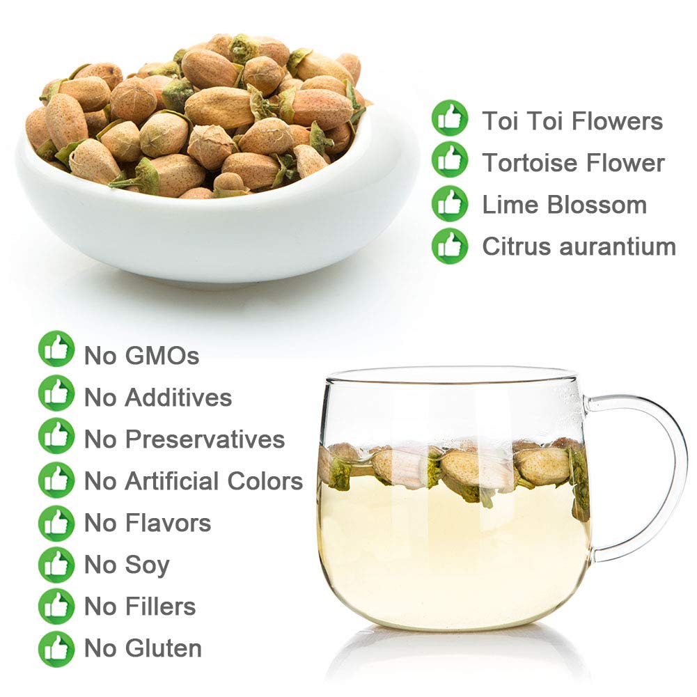 Plant Gift Toi Toi Flower Tea, 玳玳花 Citrus Aurantium Bitter Flower Toi Lime Blossom Tortoise Flower Health Natural Herbal Tea 70g/2.46oz
