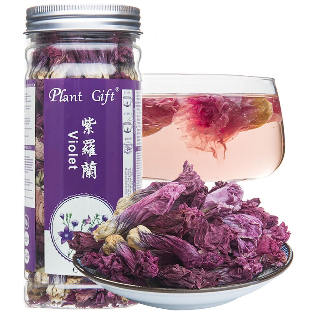 Plant Gift Violet Tea Organic Dried Loose tea, Food Coloring, Blossom Flower, chinese Purple, violet, Clitoria Ternatea 35g/1.23oz
