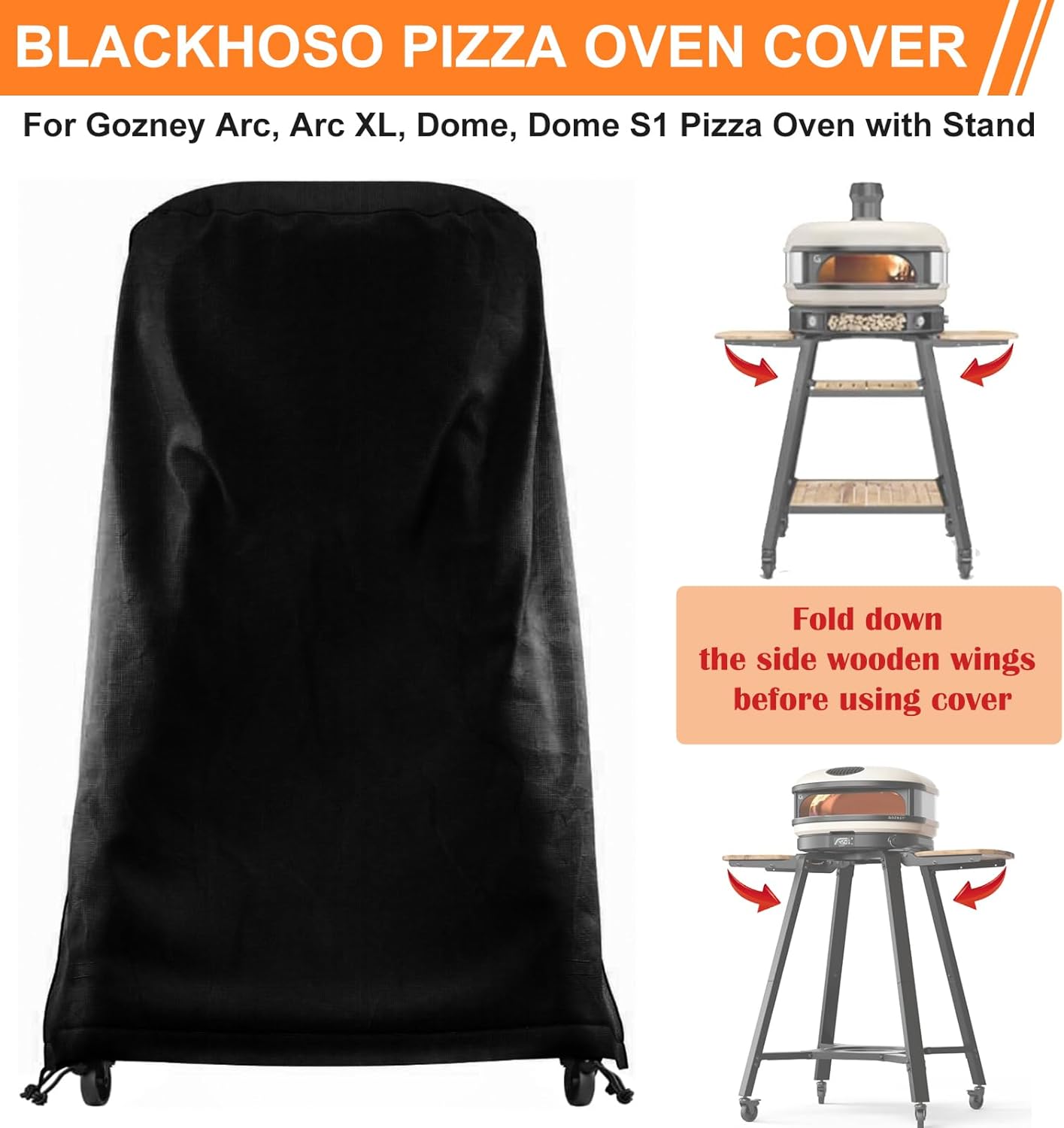 Pizza Oven Cover for Gozney Arc, Arc XL, Dome, Dome S1 Pizza Oven with Stand, Full Length Waterproof Dustproof Pizza Oven Cover, Outdoor Oven Accessory