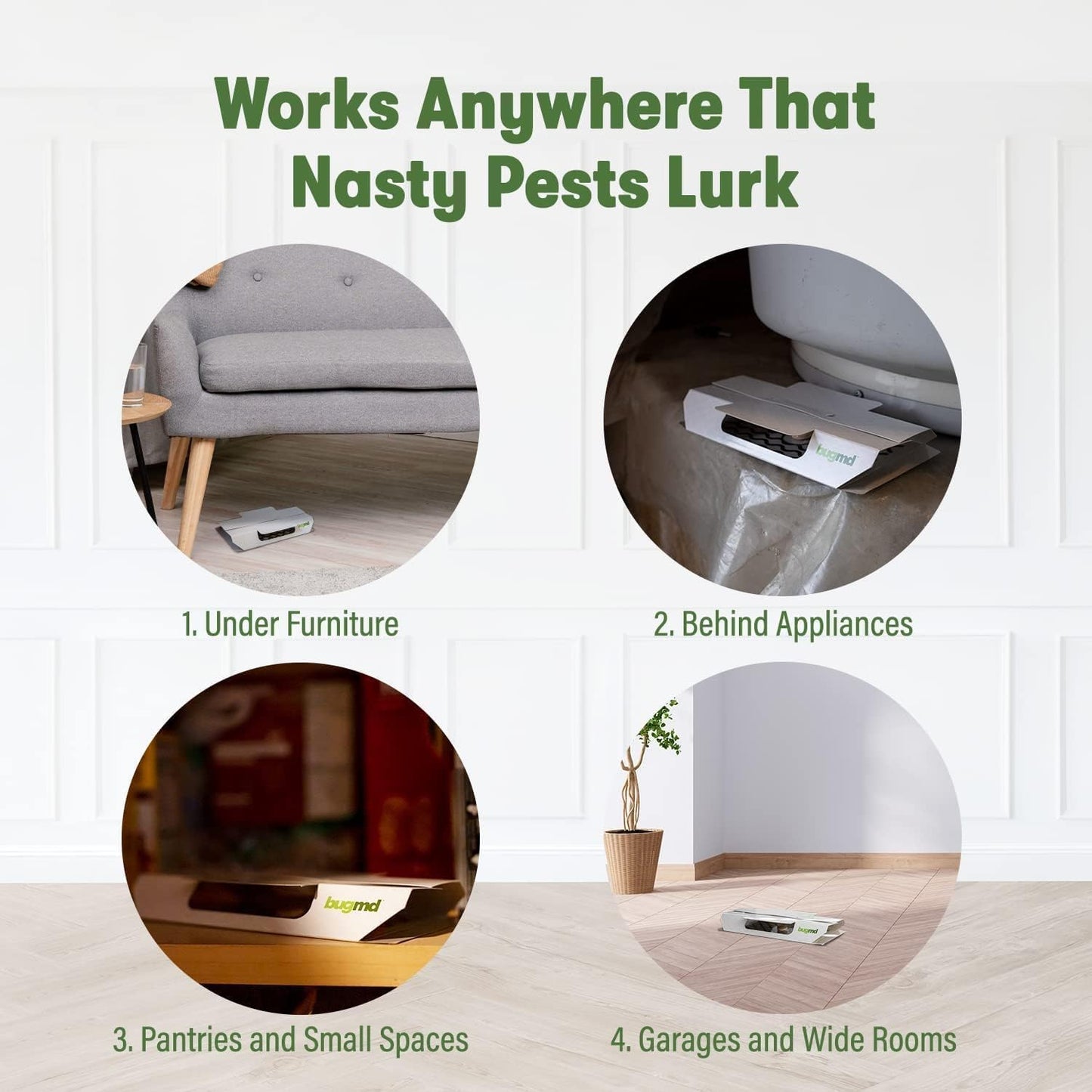 BugMD Cockroach Catcher (2 Pack, 24 Traps) - Indoor Cockroach Killer & Roach Trap, Sticky Trap for Insect, Glue Traps Pest Defense