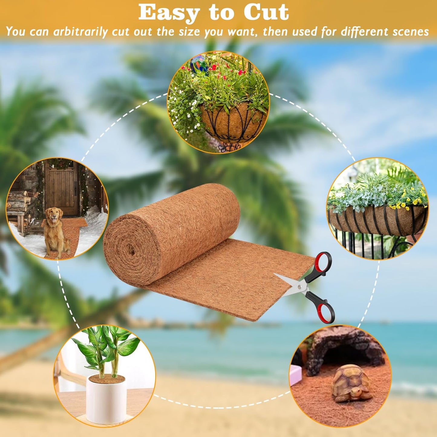 3 Pack Thickened No Slip Ice and Snow Carpet-16×118x0.28in Natural Coconut Fiber Carpet Mat Walking Safety, Winter Walkway Carpet Runner for Front Door Hallway Stairs Outdoor Patio Porch Garden