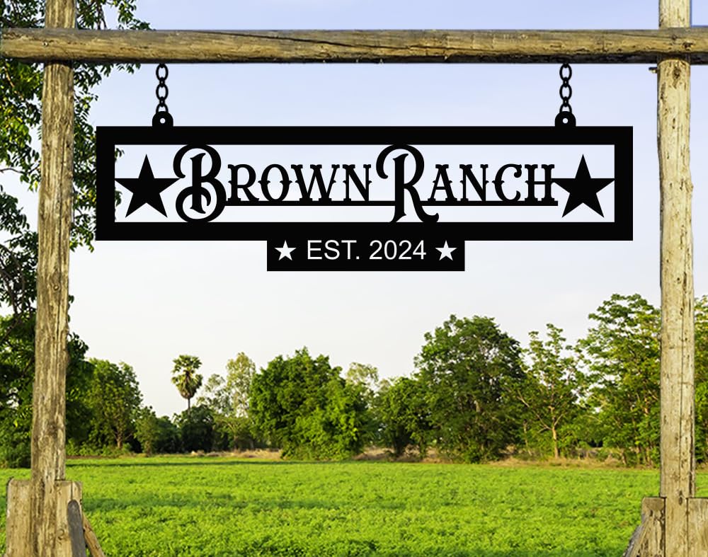 Custom Metal Family Name Farmhouse Sign, Last Name Sign for Farm, Farm Address Sign, Ranch or Farm Signs Indoor Outdoor Personalized, Farmhouse Signs Wall Decor, Farm Sign,