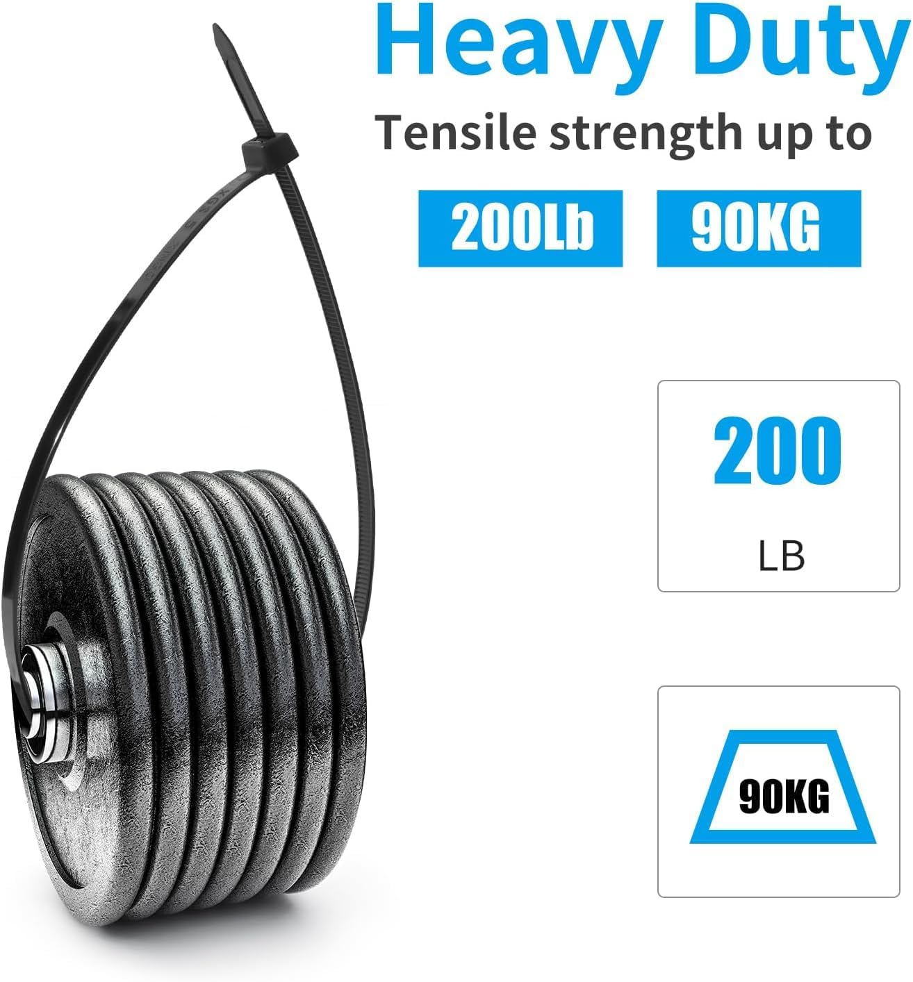 XINGO 24 Inch White Large Zip Ties Heavy Duty 500 Pack, 200 LBS Ultra Strong Plastic Wire Ties, Large Cable Ties Extra Long Tie Wraps, Indoor and Outdoor UV Resistant