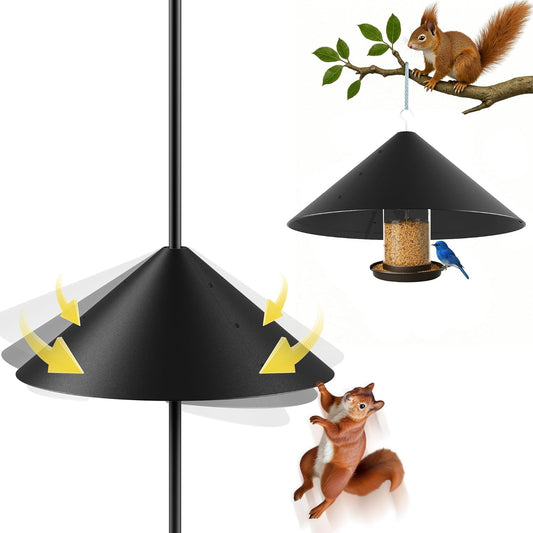 19 Inch Metal Squirrel Baffle for Bird Feeder Pole, Squirrel Proof for Hanging Bird Feeder, Outdoor Cover for Rain, Rust Proof Chew Proof Heavy, 1 Pack