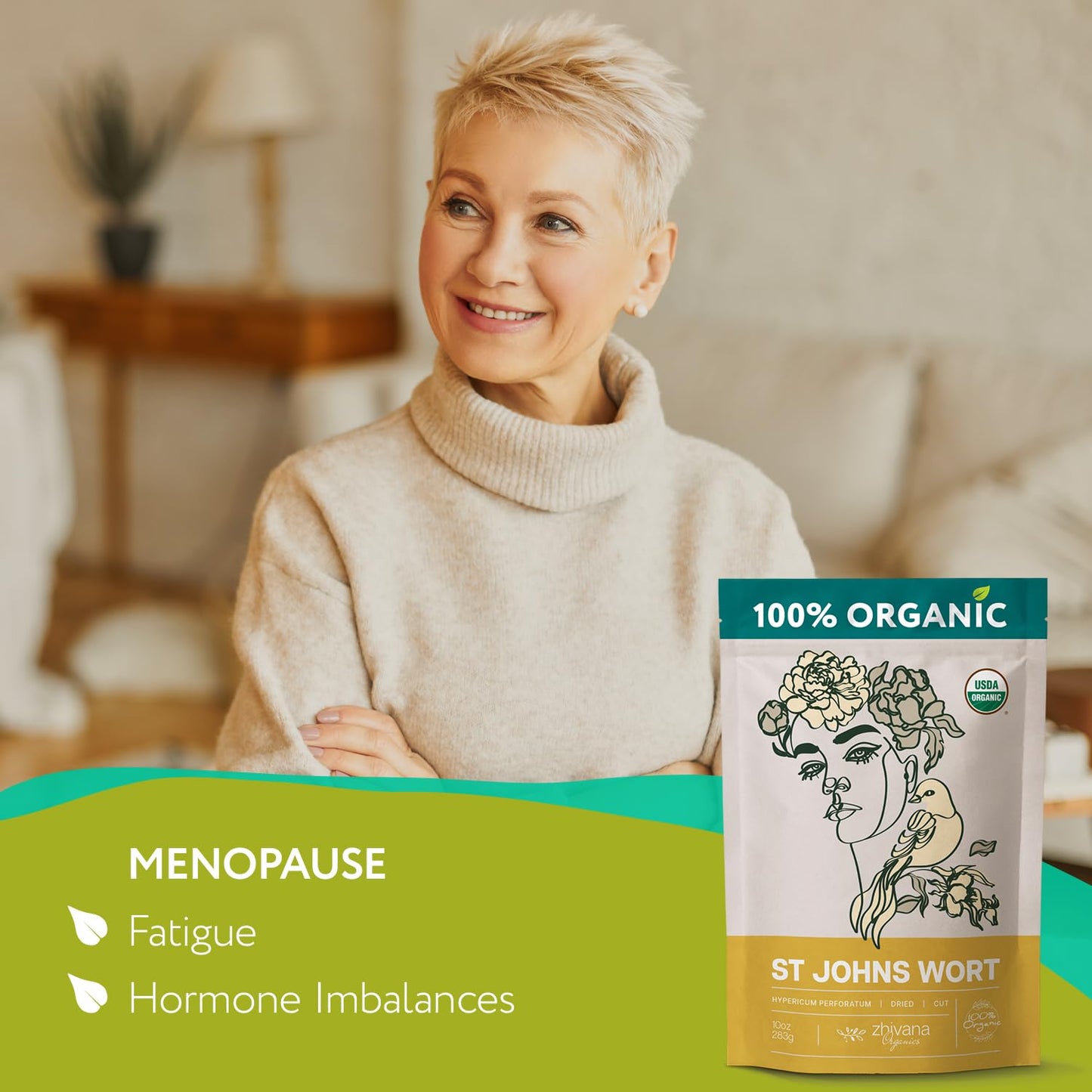 Organic St Johns Wort Tea (10 oz.) – 100% Pure Dried Saint John’s Wort Herb – Te de Hierba de San Juan Organica