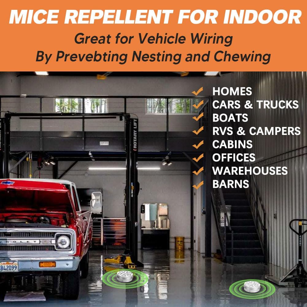 Pest Repellent, Rodent Repellent for Car Engines, Mouse Repellents for Car, RV Mice Repellant, Keep Rodents Out of Car/House, Cars Mouse Repellent Under Hood-2P