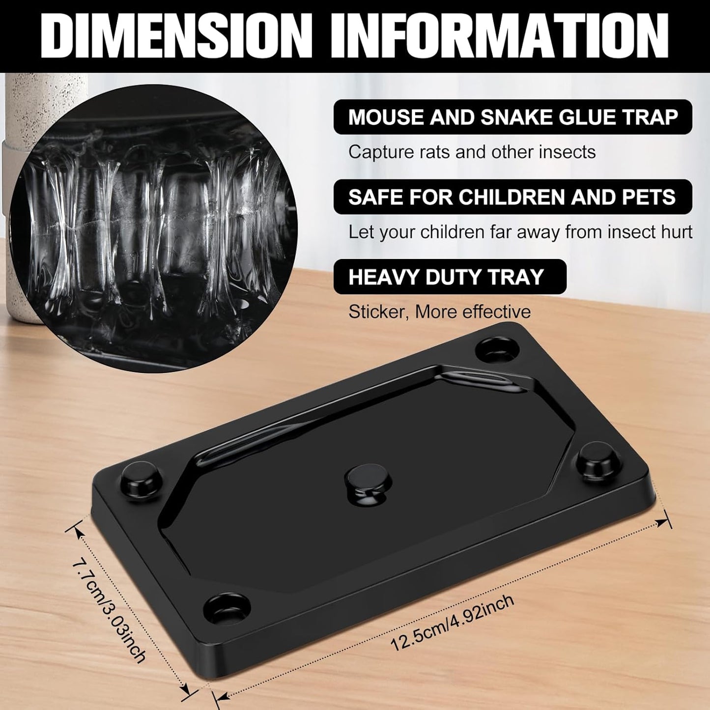 Qualirey 100 Pieces Mouse and Insect Glue Traps Baited Sticky Plastic Boards for House Rodents Heavier Adhesive Traps with Nontoxic Glue for Insects, Ready to Use, Pet Children Safe