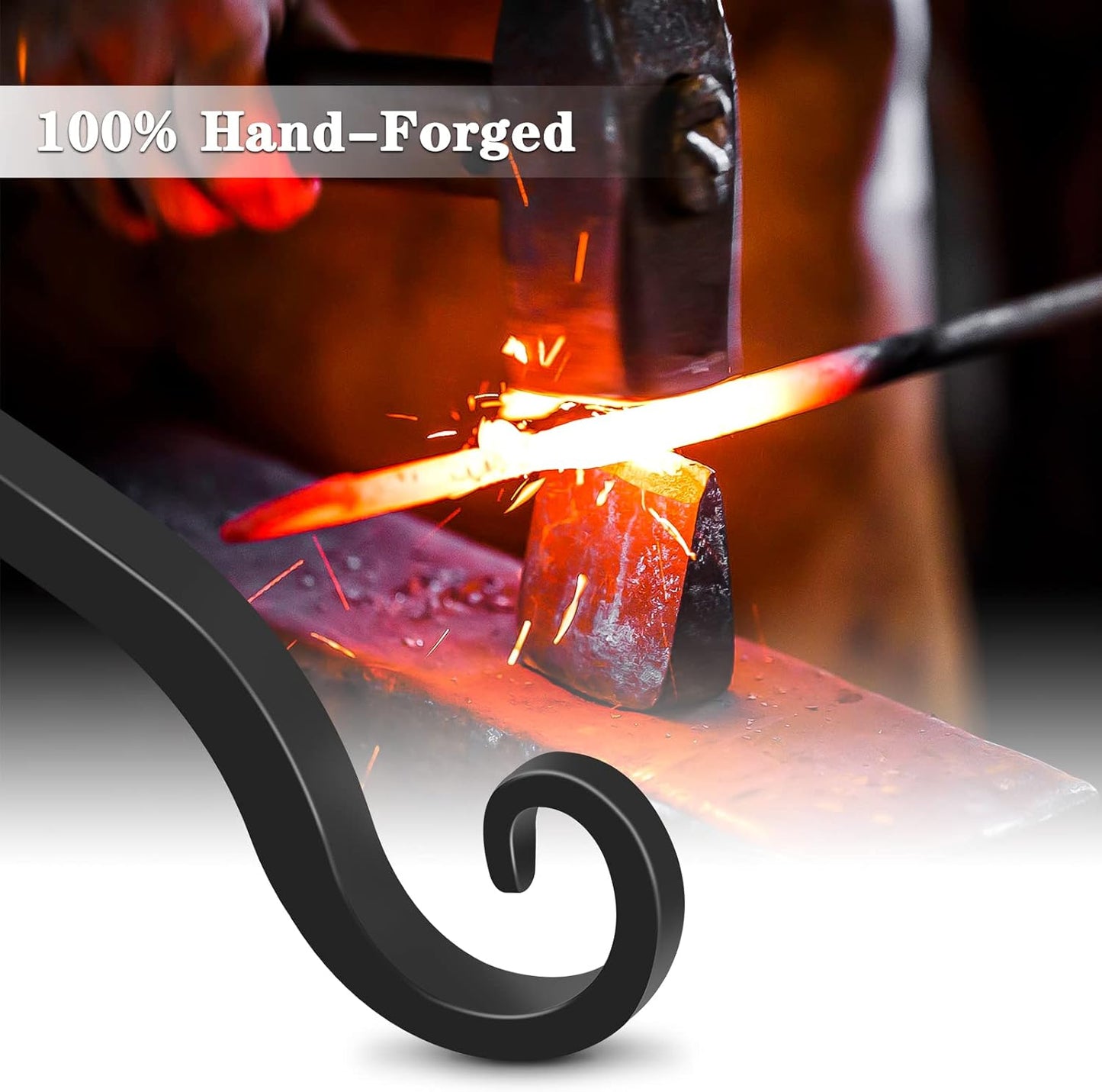 Gtongoko 2 Pack 15 Inch Plant Hangers Outdoor Metal, Plant Hooks for Wall Indoor, Outdoor Hooks for Hanging Bird Feeders, Plant Bracket, Lanterns, Wind Chinme, Black