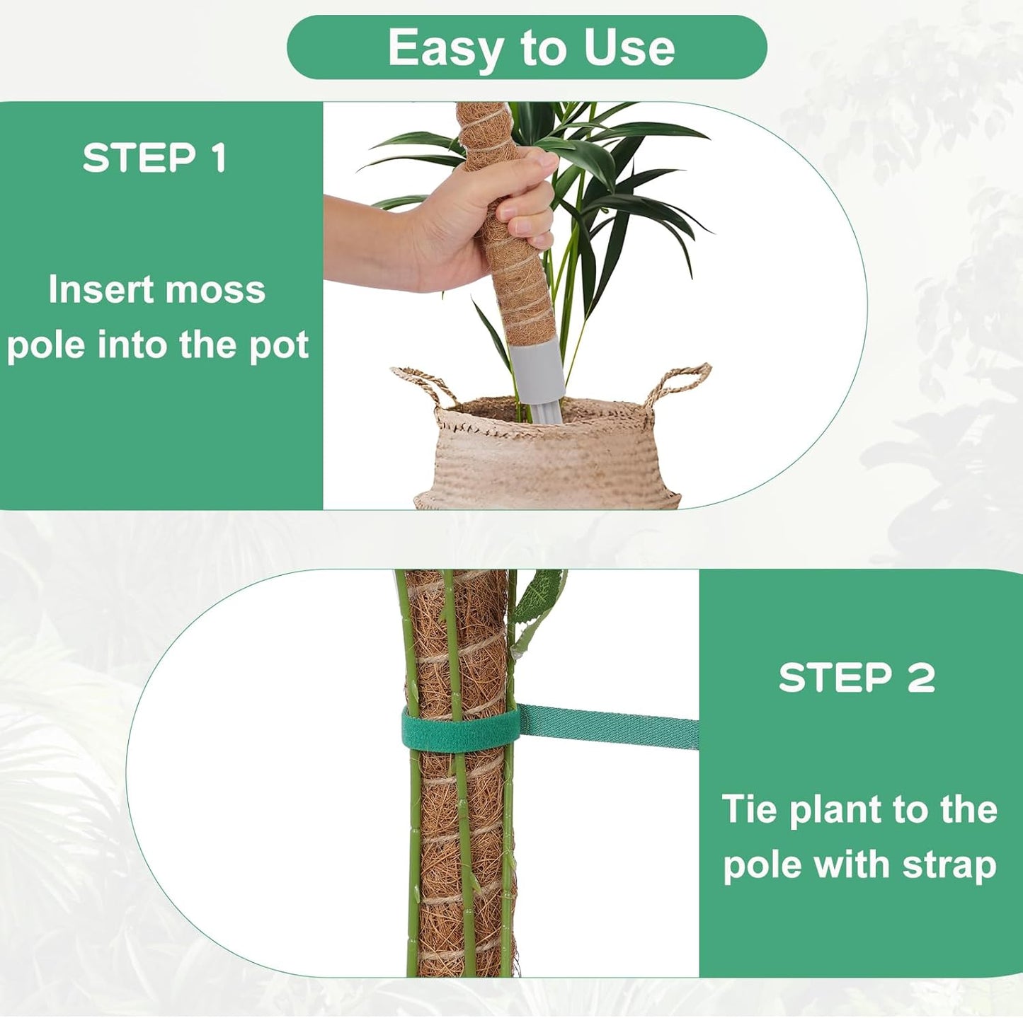 1 Pack Moss Pole, 28 Inch Monstera Plant Support, Moss Poles for Climbing Plants Indoor DIY, Coco Coir Plant Pole Moss Plant Stick Support Stake Kit for Potted Plants, Pothos, Philodendron