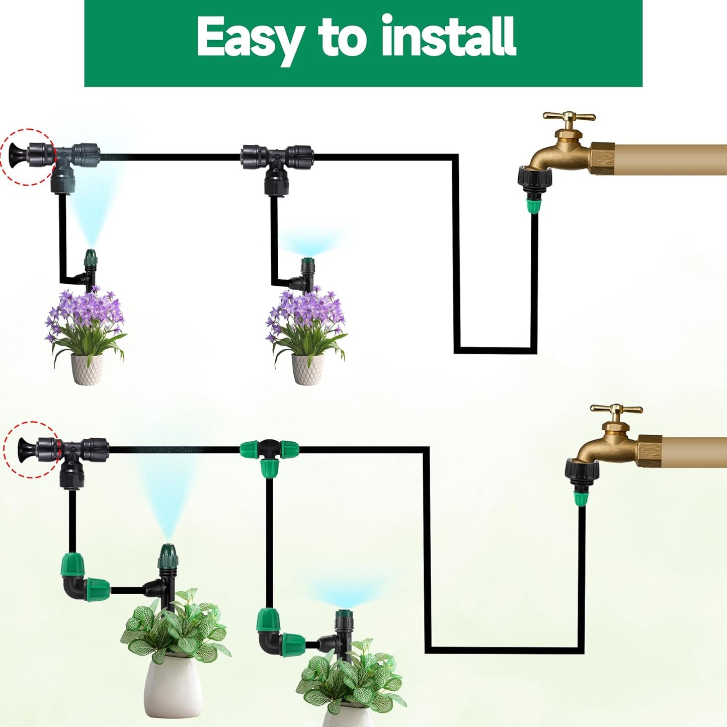 Quick Connect 1/4 Drip Line Plugs for 1/4'' Drip Line Drip Irrigation End Cap Perfect for Drip Irrigation System