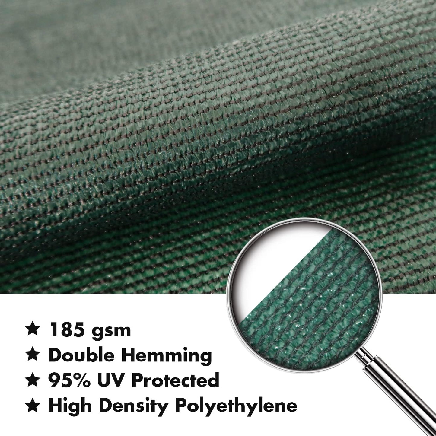 KANAGAWA 7'X12' Dark Green Custom Size Sun Shade Sail Rectangle UV Block Canopy Cover for Patio Backyard Lawn Garden Outdoor (Customized Available)