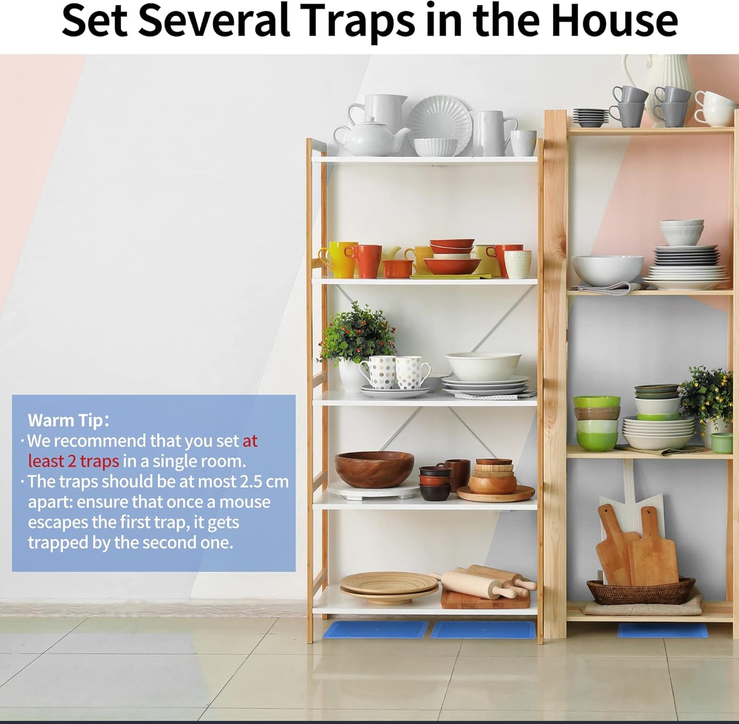 LULUCATCH Super Glue Traps 8 Pack for Mice & Snakes, Larger, Heavier Sticky Traps with Non-Toxic Glue. Sticky Mouse Traps Indoor, Easy to Set, Pet Safe Pest Control