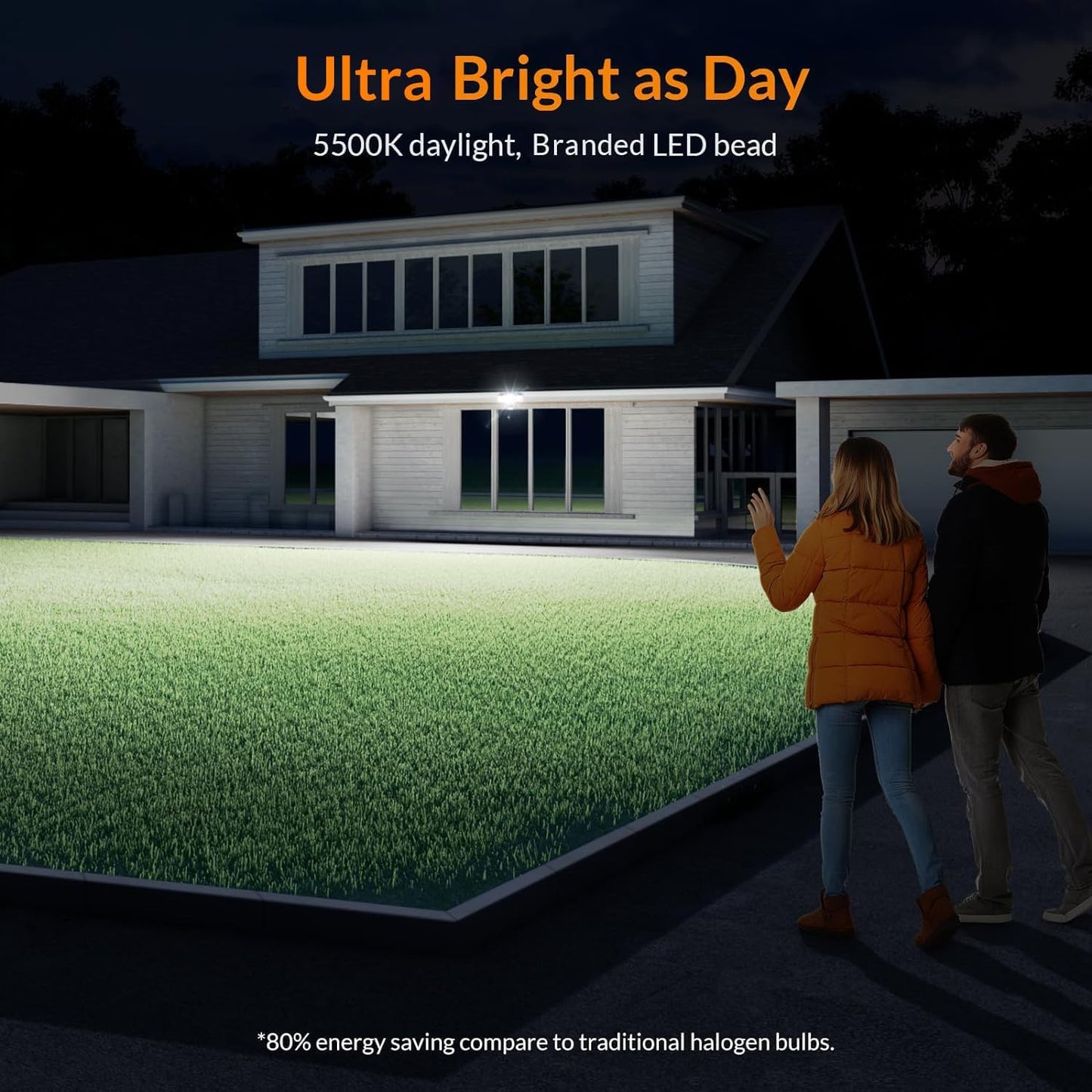 LEPOWER LED Motion Sensor Security Lights, 3 Head Motion Detected, 38W, 4200LM, Waterproof IP65, 5500K, Full Metal for Outdoor, Garage, Porch, Yard (Not Solar Powered, Black)