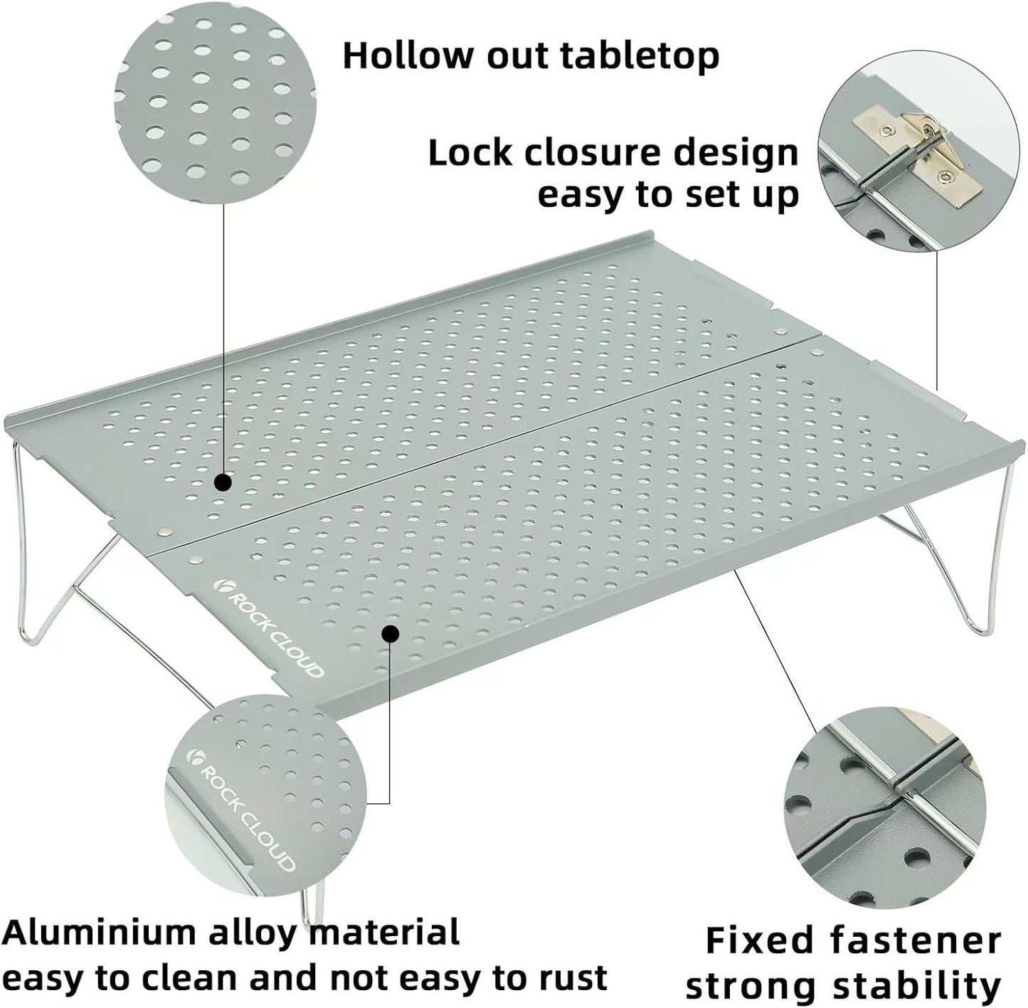 ROCK CLOUD Mini Compact Camping Table Ultralight Folding Table for Backpacking Camp Hiking Beach Picnic BBQ