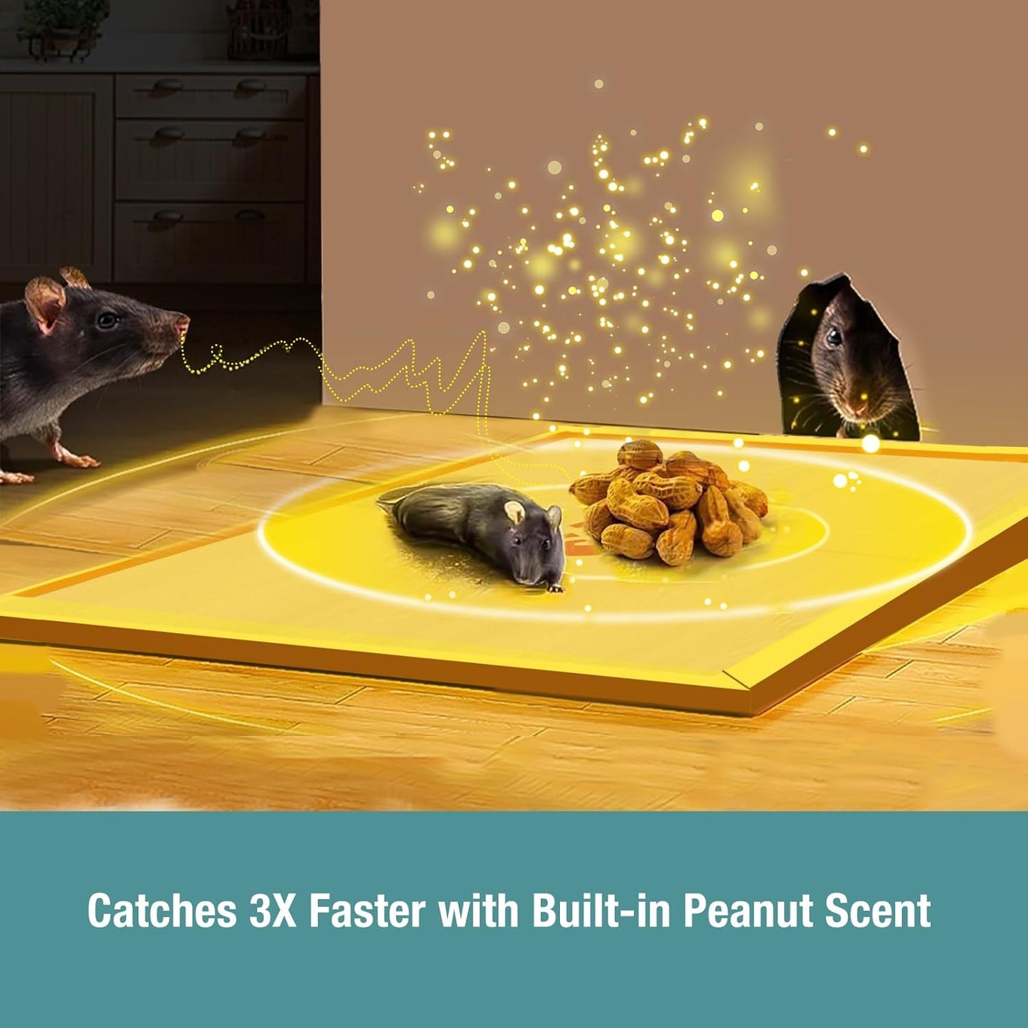 Mouse Trap Glue Board 13-Pack, 3X Faster Catch with Built-in Peanut Scent, Sticky Trap for Crawling Pests, Rats & Mice Extra Heavy & Sticky, Biodegradable, Indoors Home & Commercial