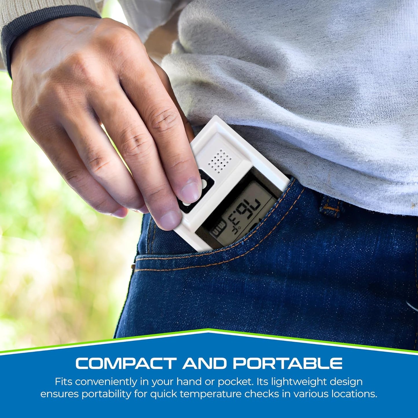 Sper Scientific Compact Digital Min/Max Thermometer 800121 - Wide Range Temperature Logger with Clear LCD Display - Ideal for Laboratories, Food Storage, HVAC & Greenhouses