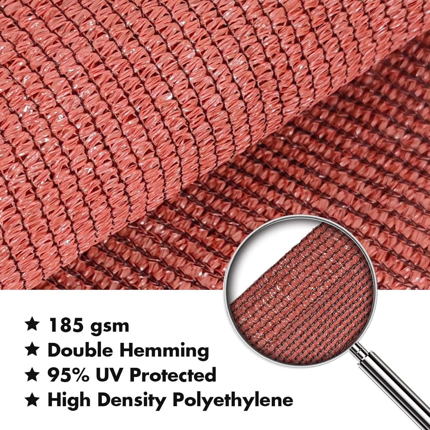 KANAGAWA 8'X12' Rust Red Custom Size Sun Shade Sail Rectangle UV Block Canopy Cover for Patio Backyard Lawn Garden Outdoor (Customized Available)