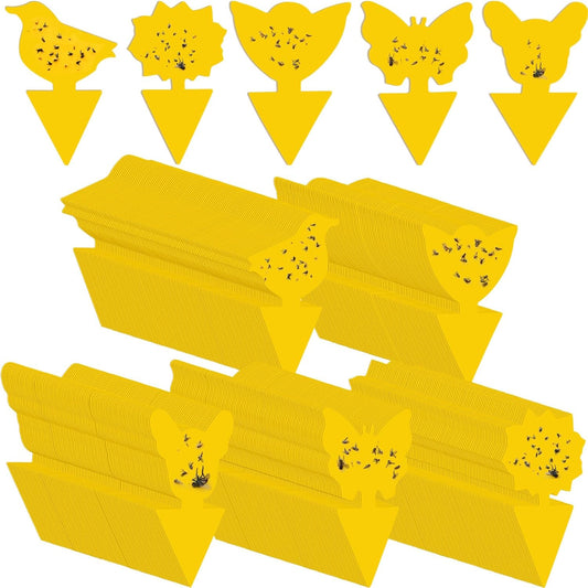 200 Sheets Fruit Fly Sticky Traps for Fruit Fly Gnat Trap for House Indoors Sticky Traps Catcher for Gnats Fungus Gnats Mosquito Catcher for Kitchen Outdoor Plants(Yellow)
