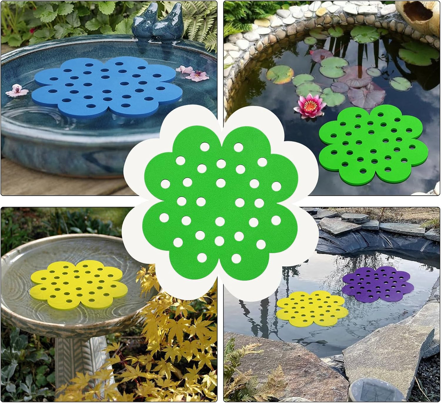 12 Pack High Waterproof Durable - 6.3-Inch Bee Watering Station Floating Bee Islands for Bee/Butterfly Feeding & Bathing – Outdoor Garden Decoration (Multiple Colors)