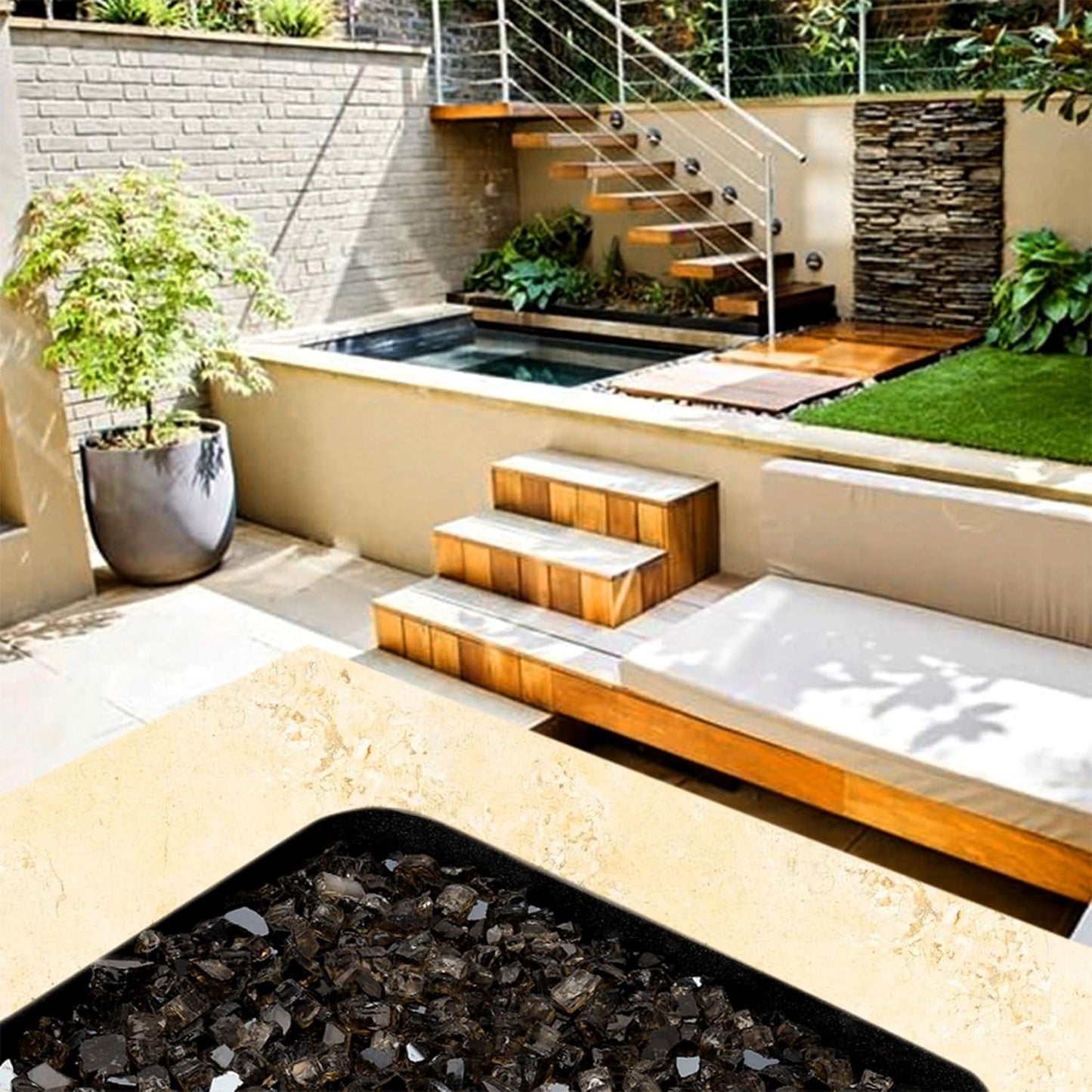 Mr. Fireglass 10 Pounds Fire Glass - 1/2 Inch High Luster Reflective Tempered Glass Rocks for Fireplace Fire Pit Table and Landscaping, Bronze