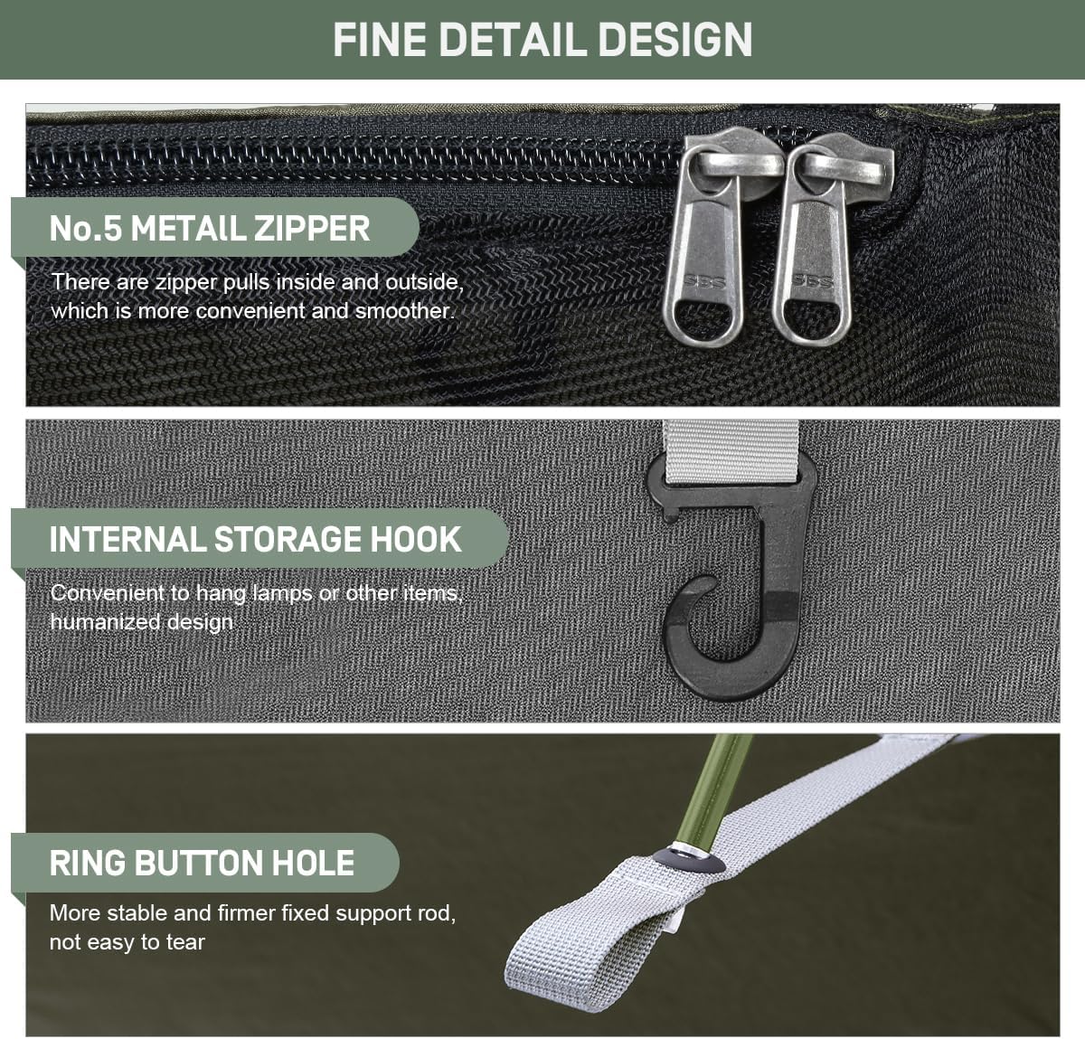 ETROL Camping Hammock with Mosquito Net,3 in 1 Function Parachute Portable Hammock,Double & Single Hammocks Tent for Travel Outdoor Indoor Hiking Patio - with Tree Straps,Carabiners,Aluminium Poles