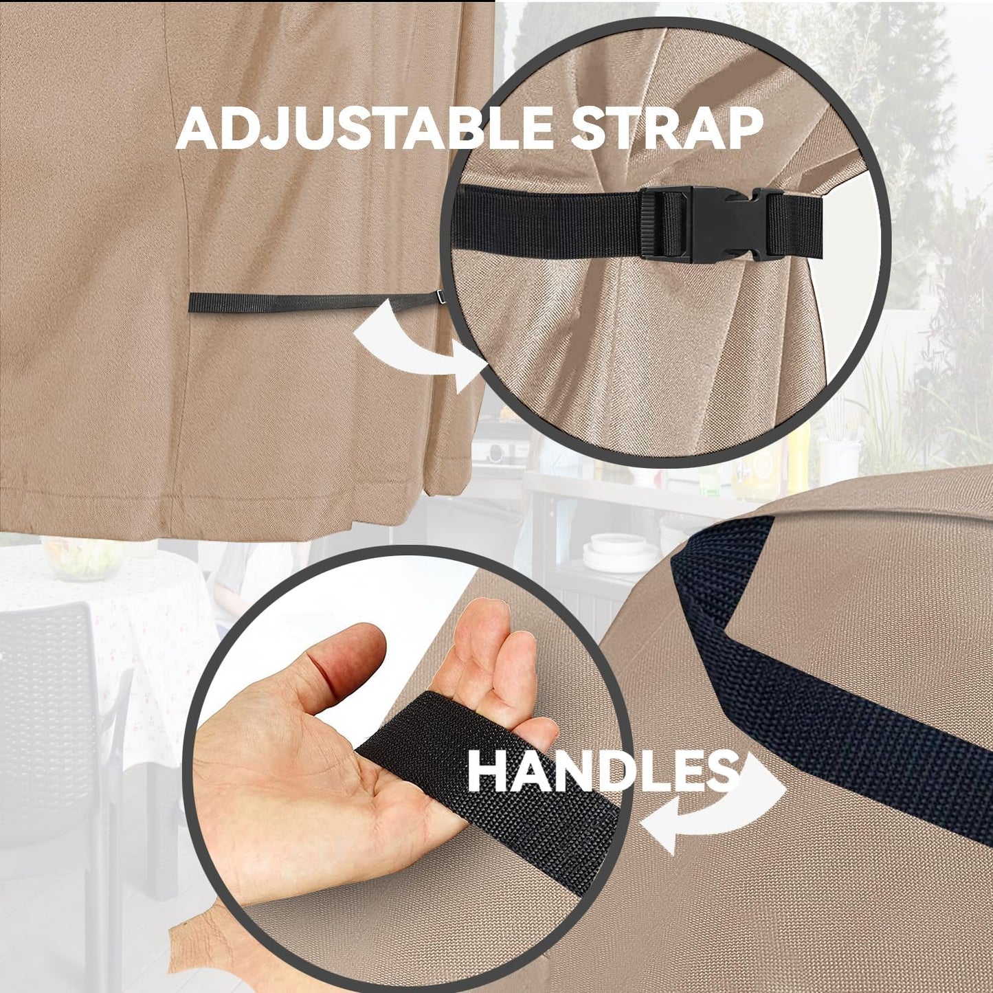 Outdoor Dining Cart Cover - Heavy Duty Waterproof Cover for Royal Gourmet Cart Flattop Worktable PC3401S & PC3401B, Compatible with 40 inch Outdoor Utility Cart,Khaki