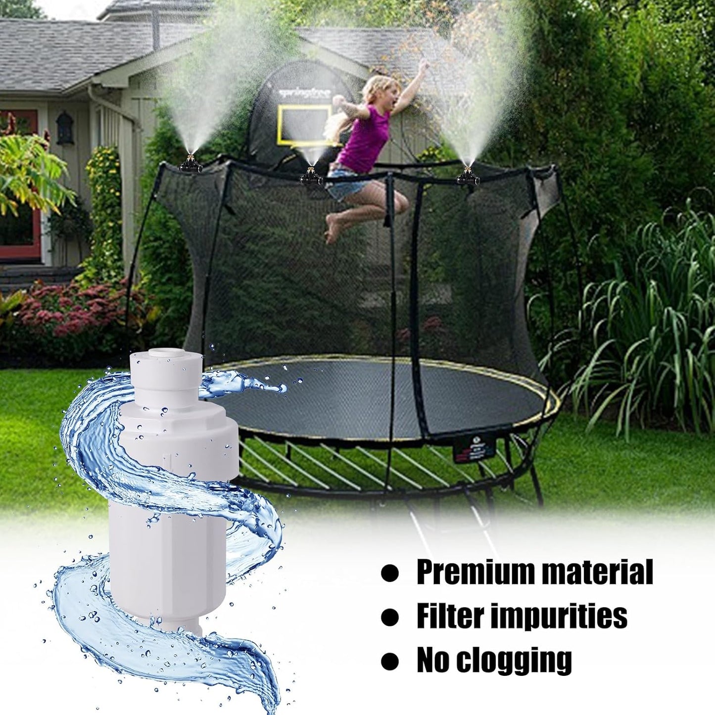 2pc Misting System Filter 100 Mesh Calcium Inhibitor Filter for 1/4 Tubing Quick Connect for Outdoor Cooling System Patio Outdoor Misting System, Prevent Blockage
