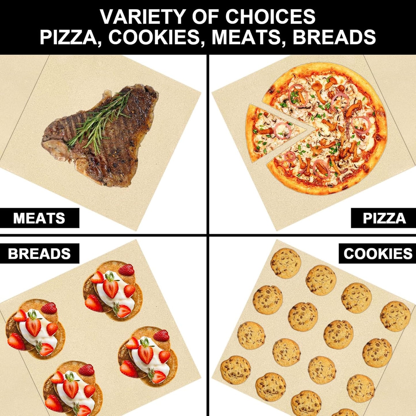 Pizza Stones Replacement Parts for Ooni Karu 16 Multi-Fuel Outdoor Pizza Oven Cordierite Baking Pizza Stones for Ooni Pizza Oven Stones Accessories for Bread, Pies,Pastry &Pizza