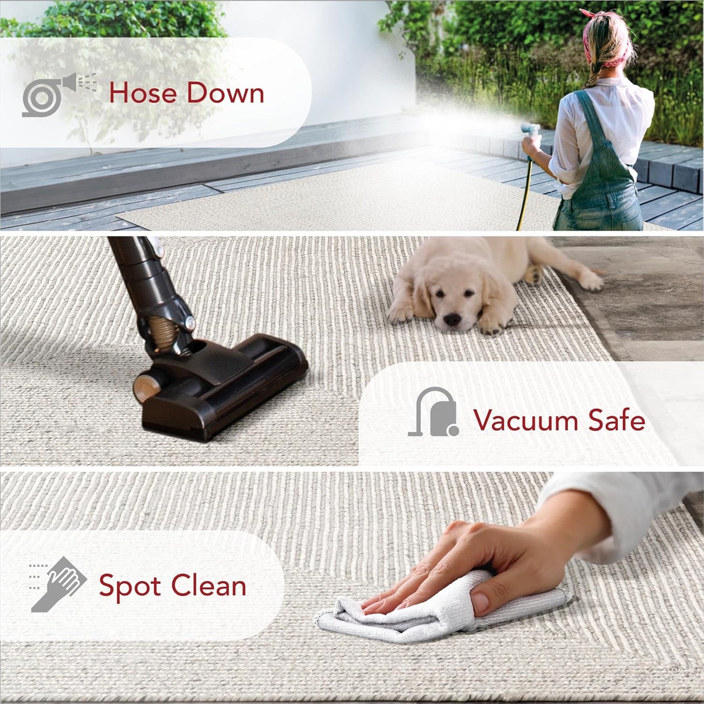 nuLOOM 4' Round Solid Hand Braided Indoor/Outdoor Area Rug, Pet-Friendly, High Traffic, Weather Resistant, for Patio, Balcony, Bedroom, Living, Dining Room, Wynn Ivory