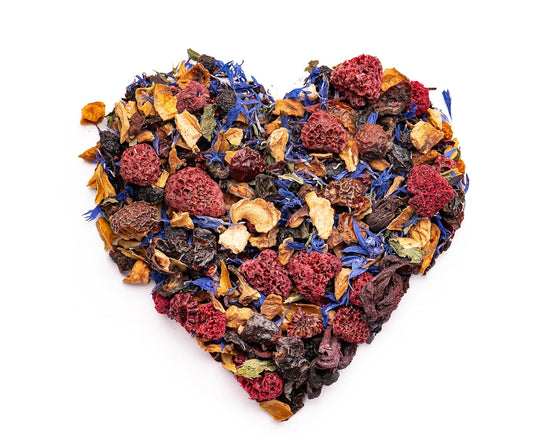 Loose Leaf Tea No Caffeine with Raspberry, Cornflower, Rosehip & Hibiscus (4oz.) – Fruit Tea Summer Herbal Infusion with Wild Berries