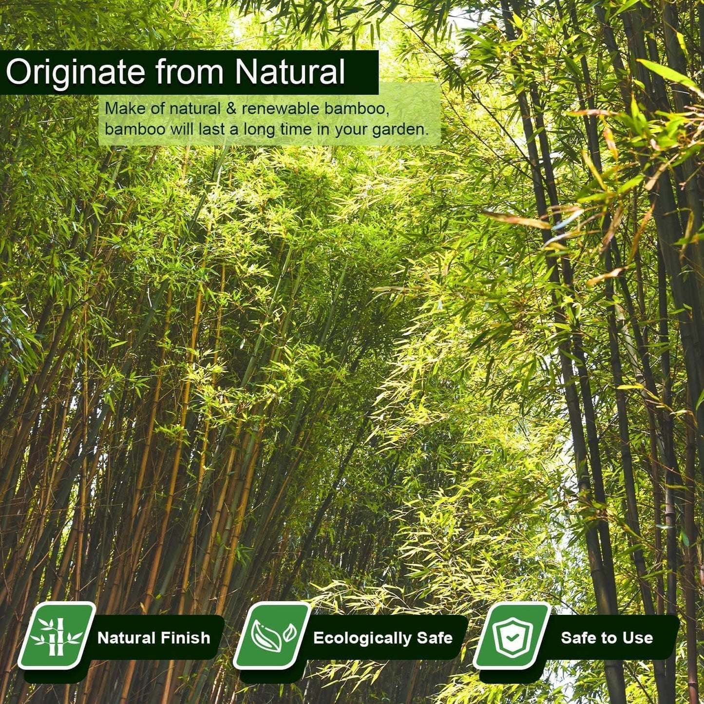 1" D 8 Feet Bamboo Stakes 50 Pack, Thicker Heavy-Duty Plant Stakes, Natural Garden Stakes for Bean, Tomato, Bean, Flowers,Trees Potted and Climbing Plant Support