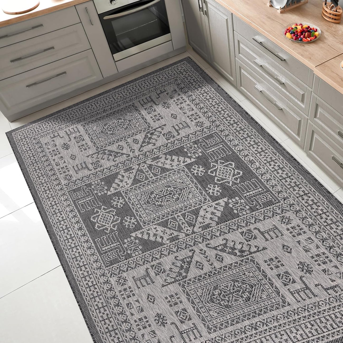 Keen Home Design Terrace Outdoor Area Rug - 4x6 Washable Indoor/Outdoor Rug for Patio, Kitchen, Balcony, Beach, Garden, Deck and Porch, Size: 3'10"x5'7"